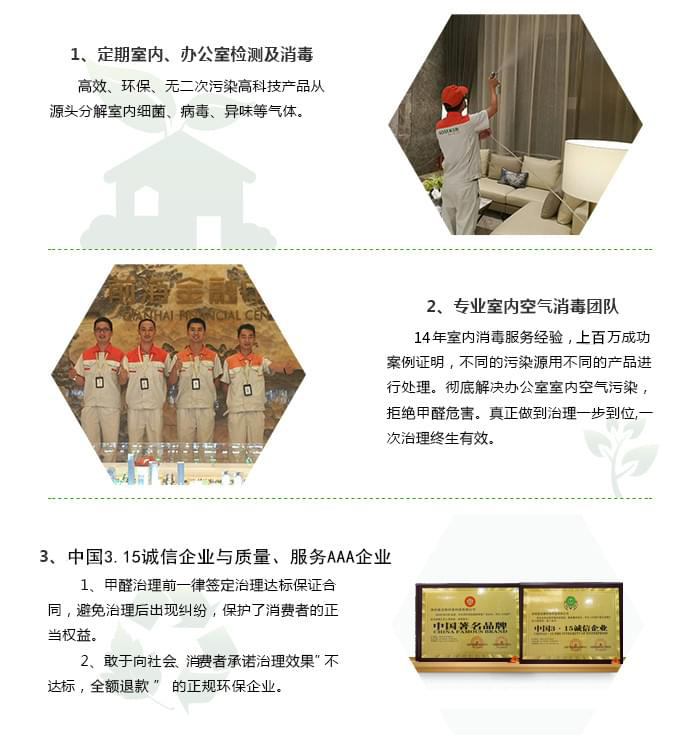 消毒服务-室内空气污染治理包括室内甲醛治理，杀菌消毒治理等